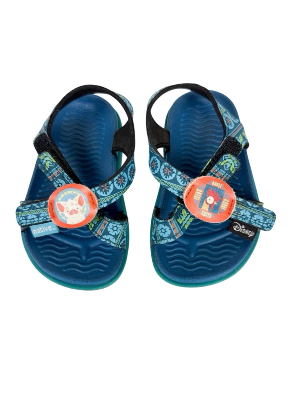 Toddler Native x Disney Moana Pua Hei Hei Blue Sandals Size 5
